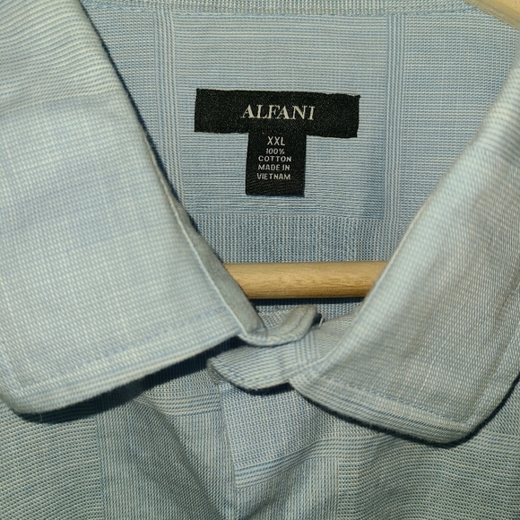 ALFANI BUTTONDOWN DRESS SHIRT XXL COTTON BLUE - Picture 2 of 3
